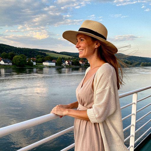 Красивая закатная сцена над рекой с отражением в воде.